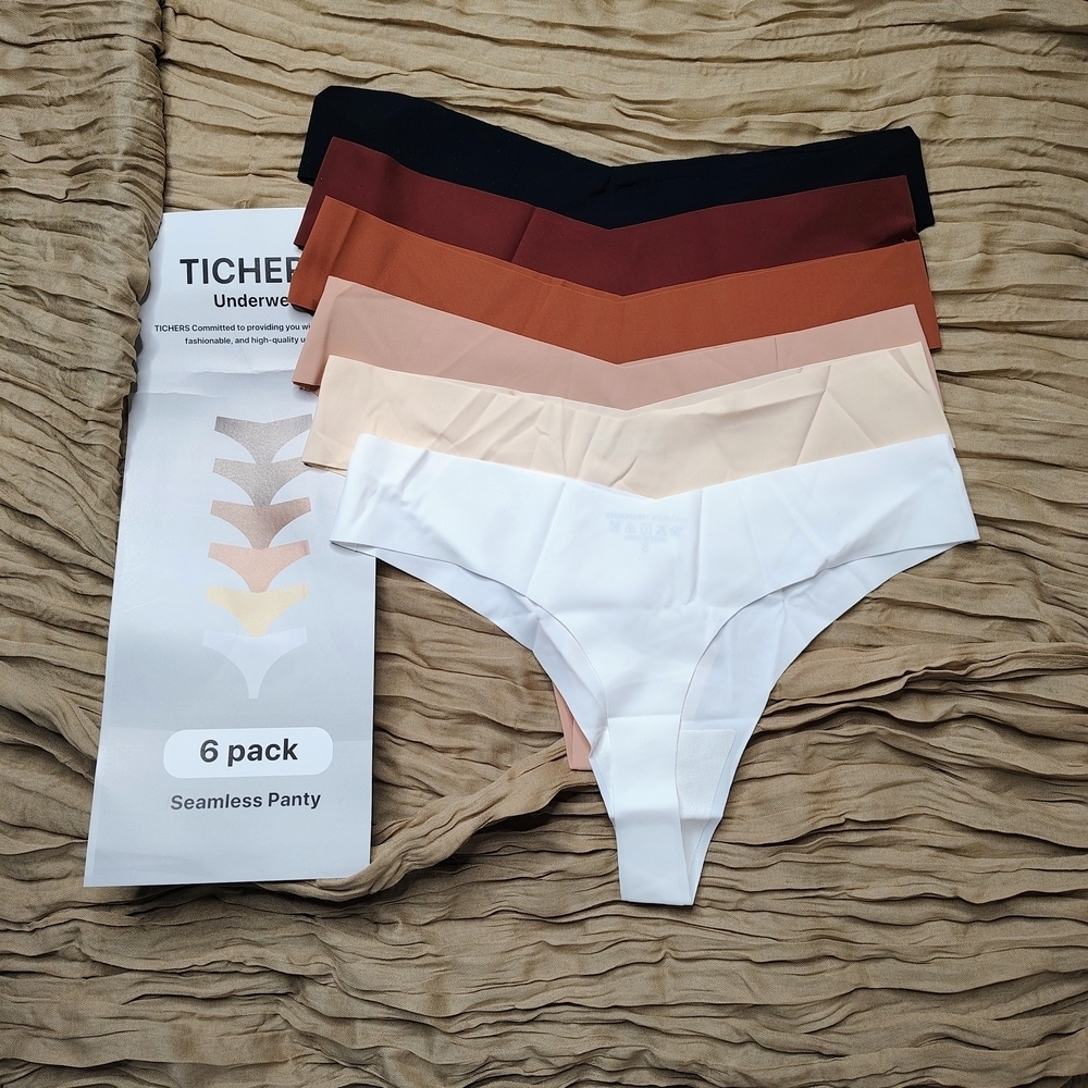 Tichers Pack 6 Seamless underwear invisible panties and bikini briefs Sz S - Picture 4 of 10